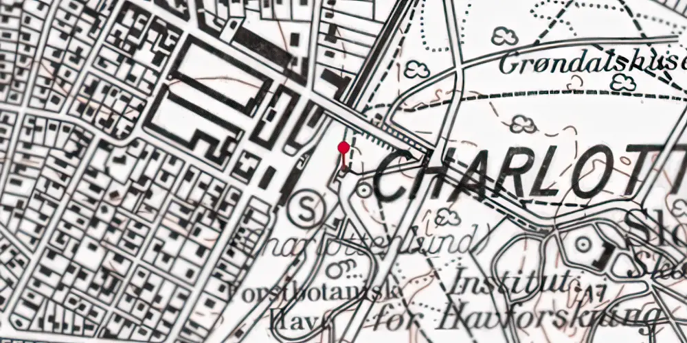 Historisk kort over Charlottenlund Øst Billetsalgssted