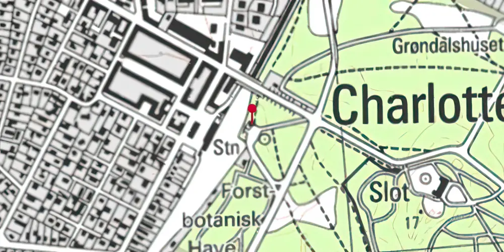 Historisk kort over Charlottenlund Øst Billetsalgssted