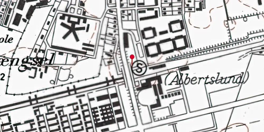 Historisk kort over Vridsløselille Fængsel Sidespor [1860-1931]