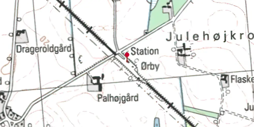 Historisk kort over Ørby Station [1924-1965]