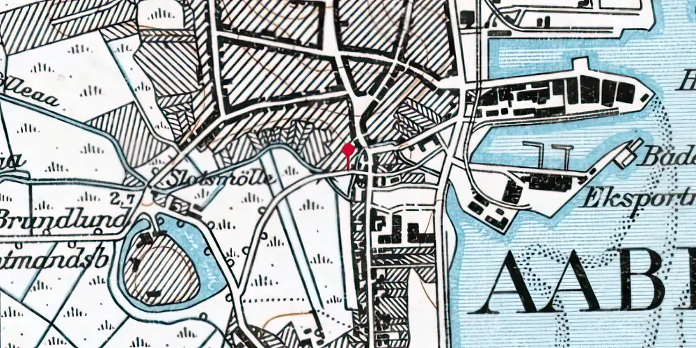 Historisk kort over Aabenraa Sønderport Holdeplads [1899-1920]