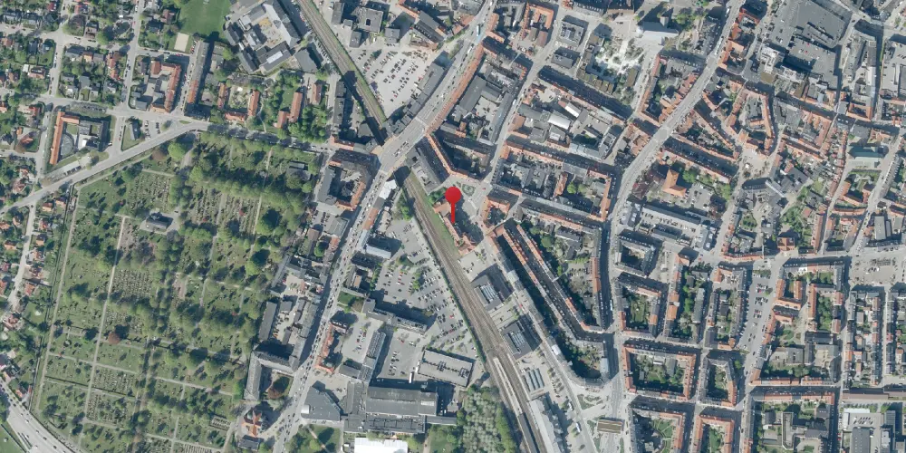 Historisk kort over Aalborg Godsbanegård [1902-1959]