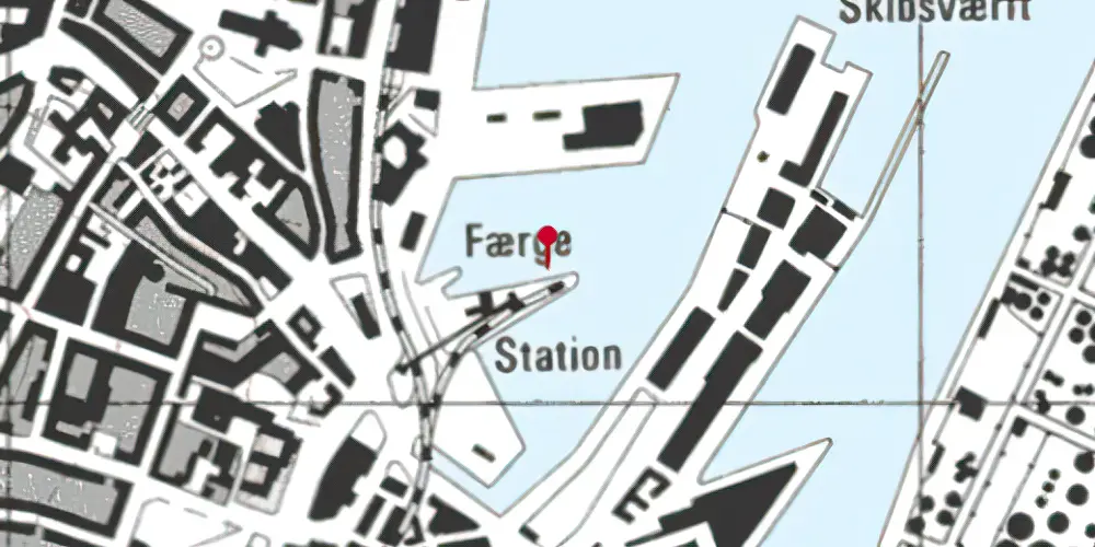 Historisk kort over Aarhus Havnestation