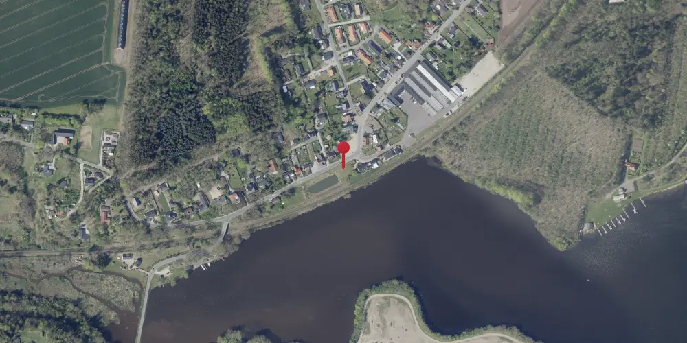 Historisk kort over Tange Billetsalgssted med Sidespor [1908-1920]