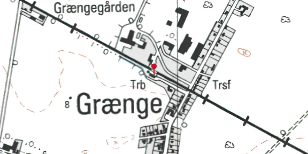 Historisk kort over Grænge Station [1921-1976]
