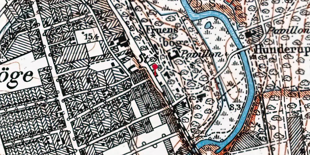 Historisk kort over Fruens Bøge Station Historisk kort over Fruens Bøge Station