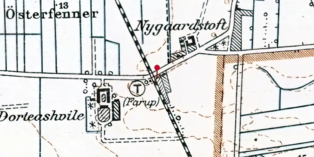 Historisk kort over Farup Billetsalgssted [1875-1923]