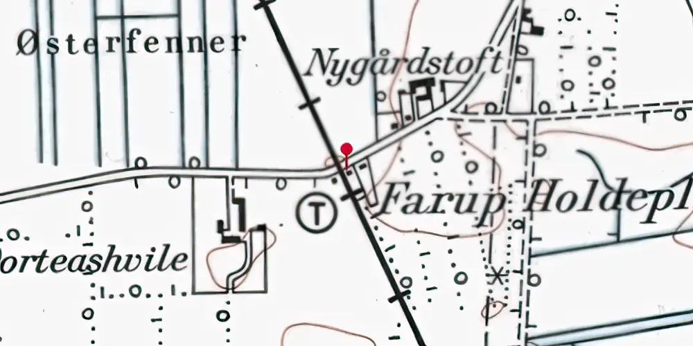 Historisk kort over Farup Billetsalgssted [1875-1923]