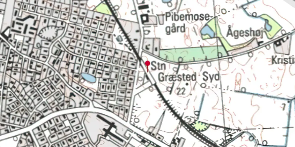 Historisk kort over Græsted Syd Billetsalgssted [1991-1999]