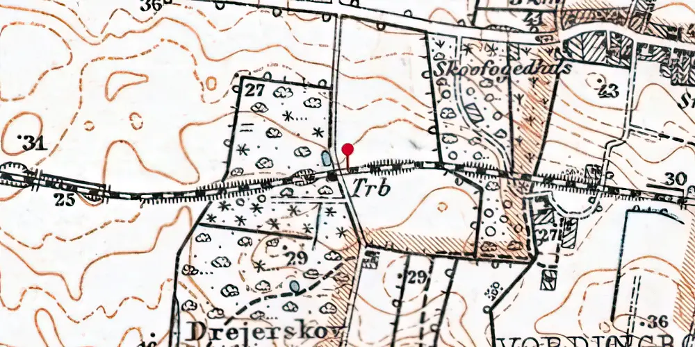 Historisk kort over Vintersbølle Trinbræt [1927-1930]