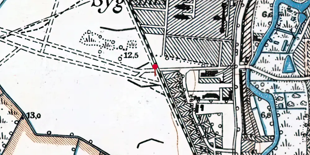 Historisk kort over Odense Sygehus Trinbræt