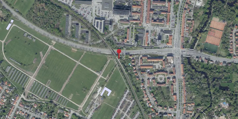 Historisk kort over Odense Sygehus Trinbræt