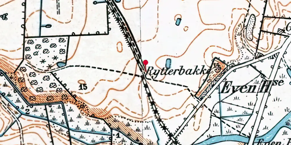 Historisk kort over Bredeshave Roesidespor Historisk kort over Bredeshave Roesidespor