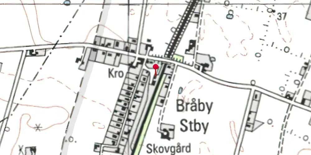 Historisk kort over Bråby Station [1924-1960]