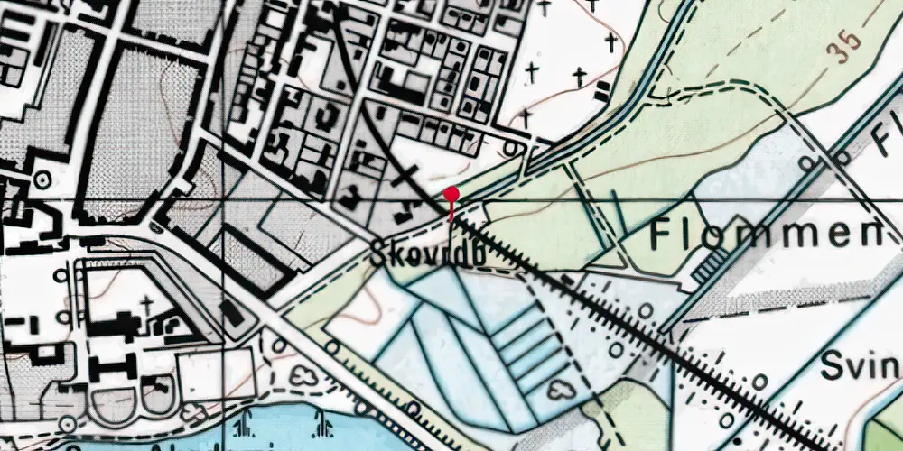 Historisk kort over Koksbang Trinbræt