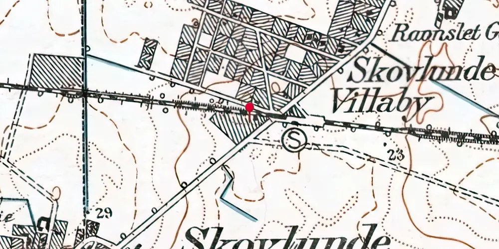 Historisk kort over Skovlunde Billetsalgssted [1940-1951]