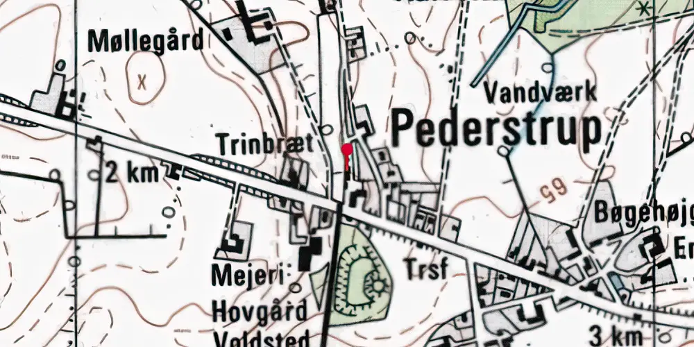 Historisk kort over Pederstrup Trinbræt