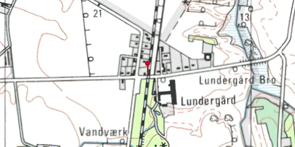 Historisk kort over Hæstrup Billetsalgssted [1873-1917]