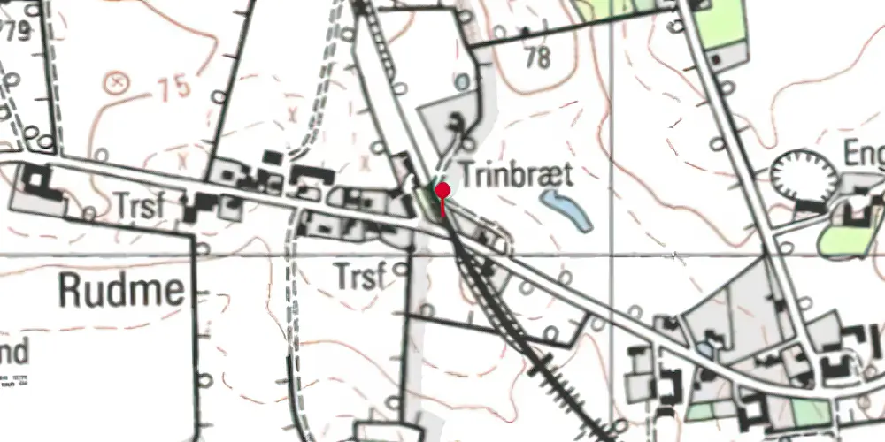 Historisk kort over Rudme Trinbræt Historisk kort over Rudme Trinbræt