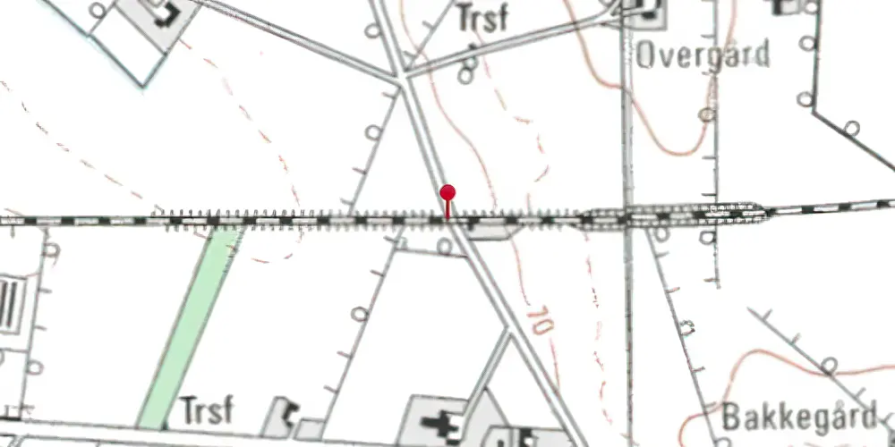 Historisk kort over Hestlund Trinbræt