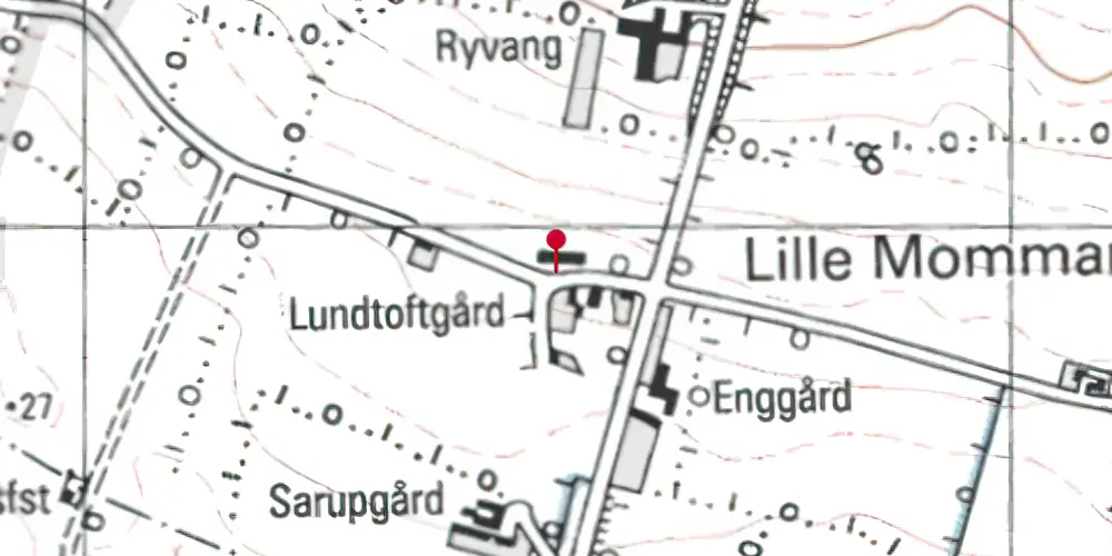 Historisk kort over Lille-Mommark Station [1898-1961]