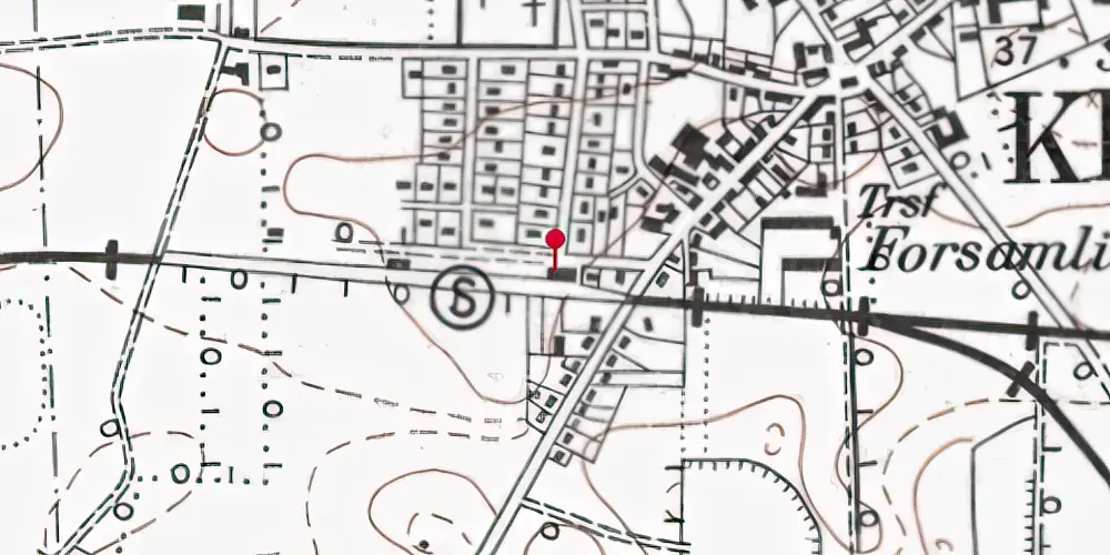 Historisk kort over Kliplev Holdeplads med sidespor [1901-1974]