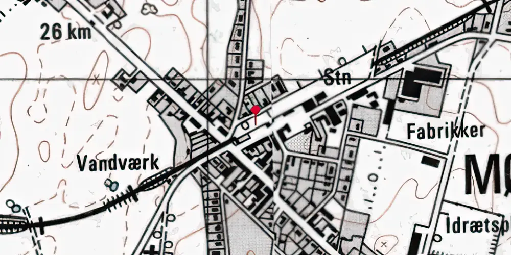 Historisk kort over Mørke Station [1877-1978]