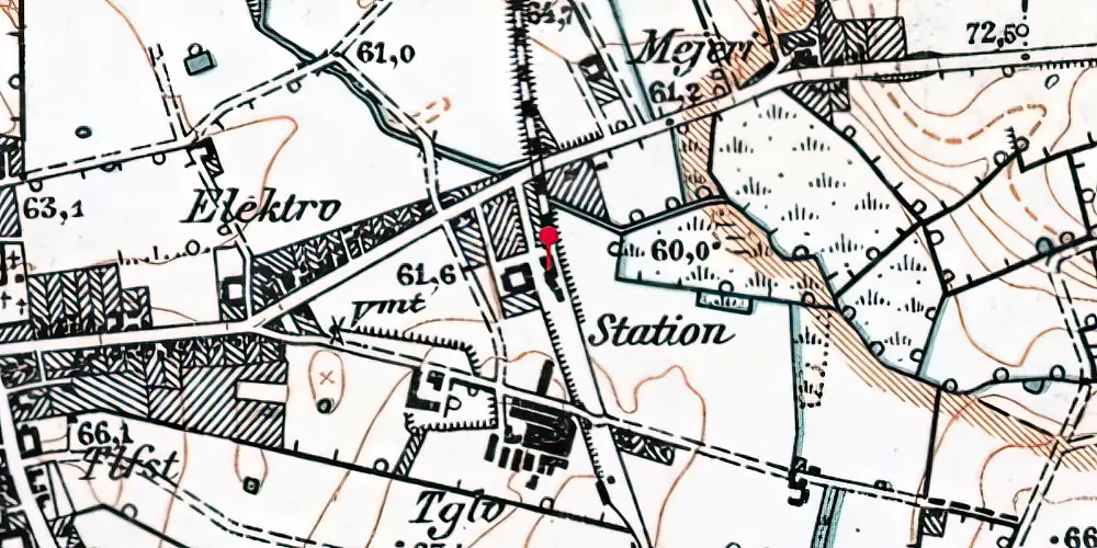 Historisk kort over Stenstrup Trinbræt