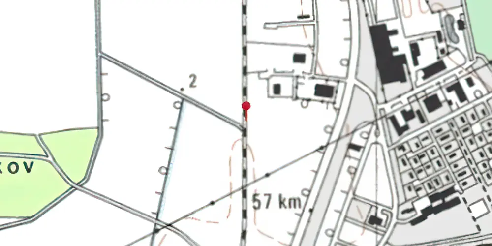 Historisk kort over Rugvænget Sidespor Historisk kort over Rugvænget Sidespor