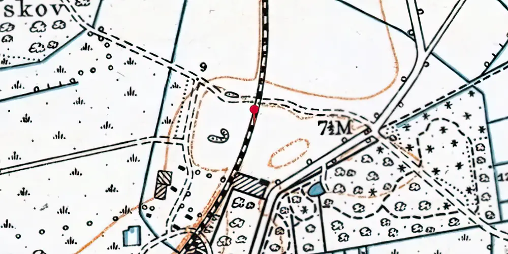 Historisk kort over Hessel Letbanestation