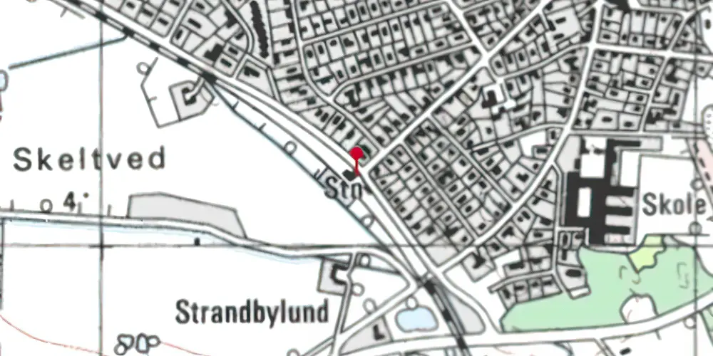 Historisk kort over Strandby Station [1924-1967]