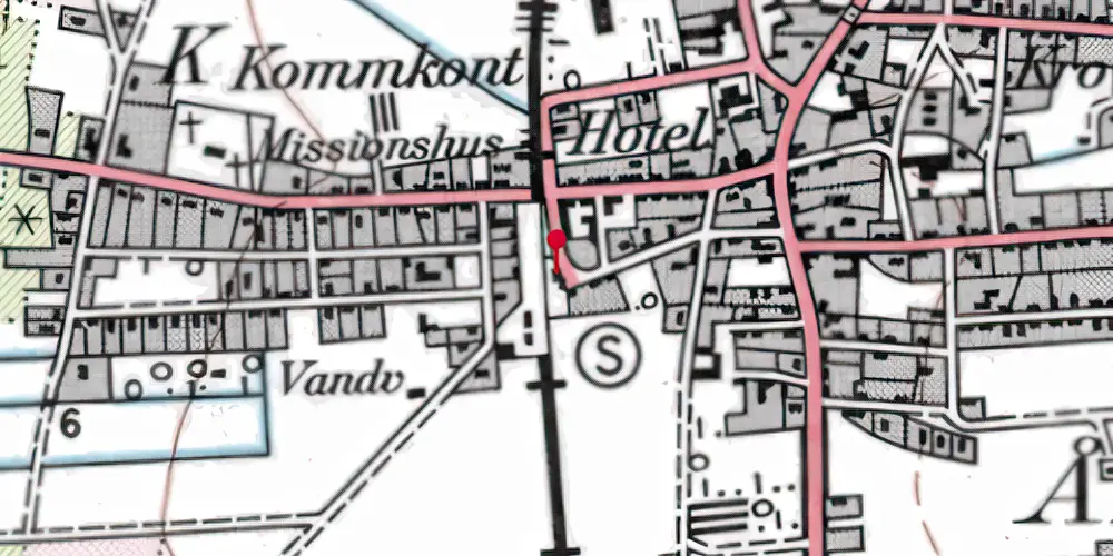 Historisk kort over Ålbæk Station [1934-1967]