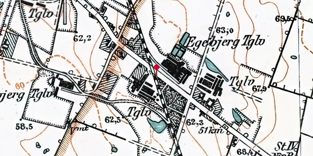 Historisk kort over Stenstrup Syd Trinbræt med Sidespor
