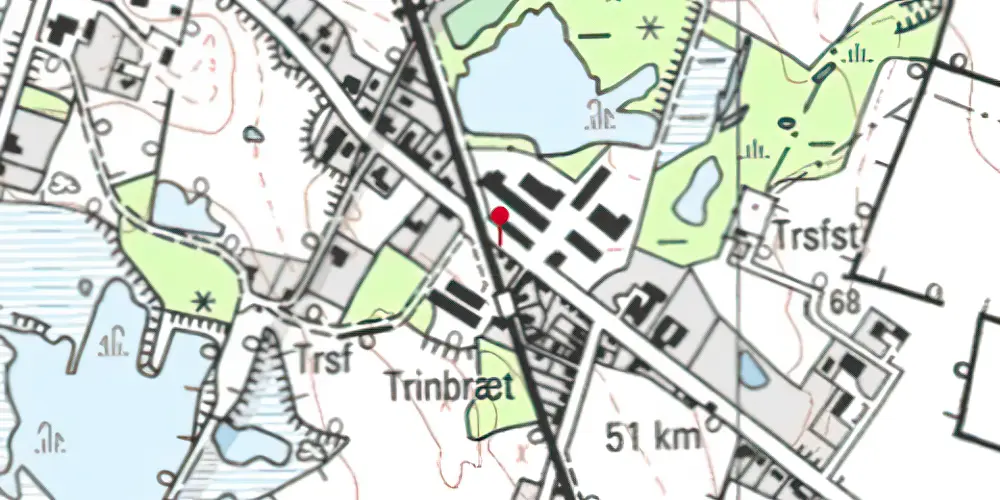 Historisk kort over Stenstrup Syd Trinbræt med Sidespor