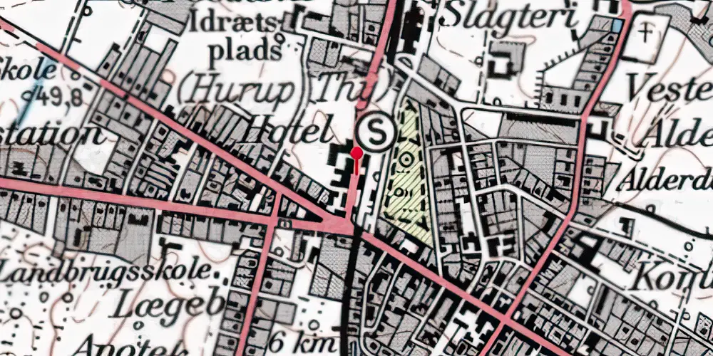 Historisk kort over Hurup Thy Station [1882-1967]