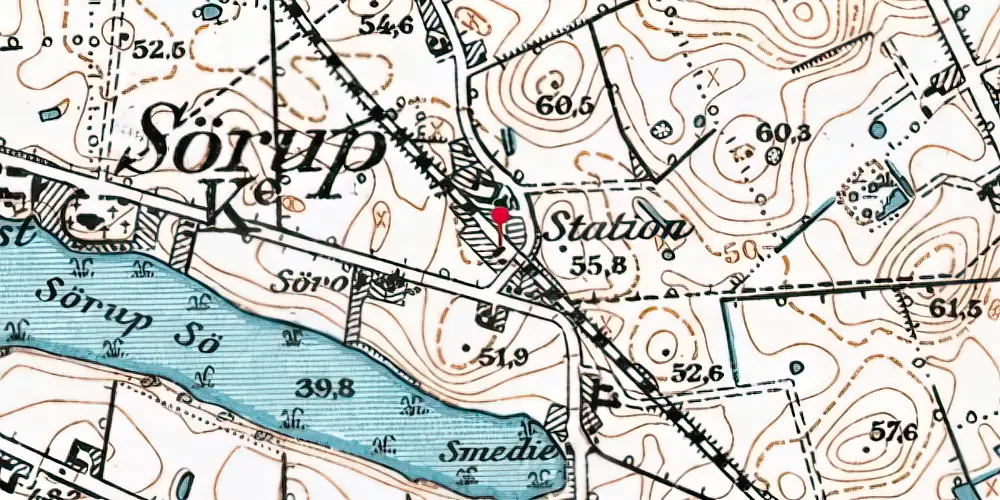 Historisk kort over Sørup Station Historisk kort over Sørup Station