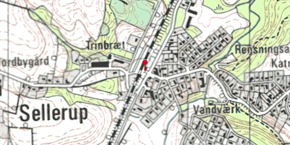 Historisk kort over Brejning Billetsalgssted [1952-1973]