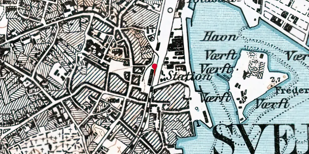 Historisk kort over Svendborg Station Historisk kort over Svendborg Station