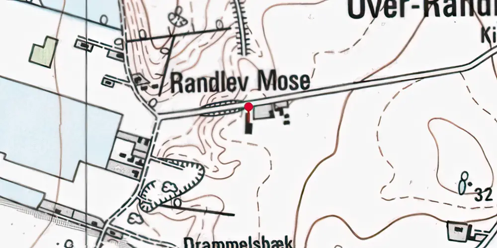 Historisk kort over Drammelsbæk Billetsalgssted [1904-1920]