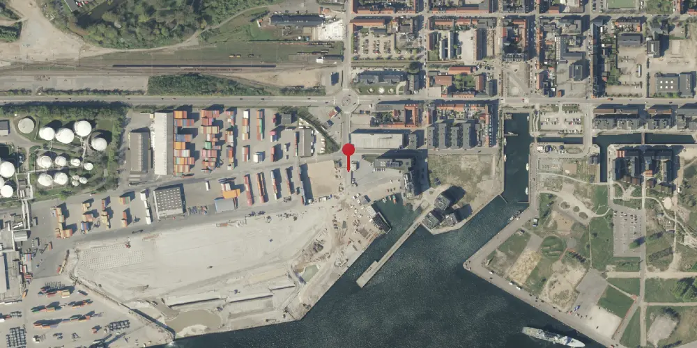 Historisk kort over Fredericia Færgestation