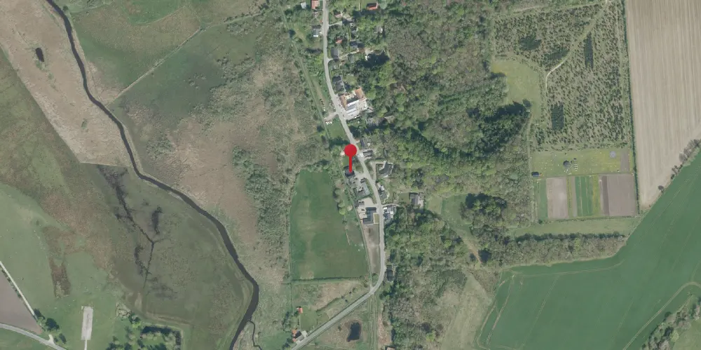 Historisk kort over Halkær Holdeplads med sidespor [1899-1968]