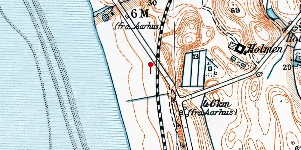 Historisk kort over Vibæk Trinbræt [1901-1964]