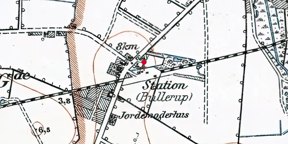 Historisk kort over Bullerup Station Historisk kort over Bullerup Station