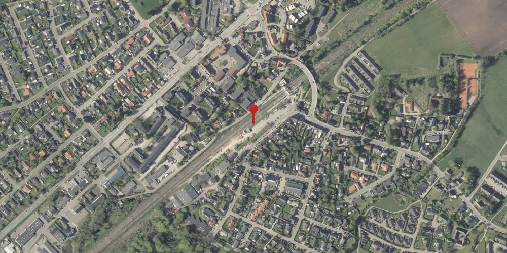 Historisk kort over Hørning (Midlertidig) Station [1906-1907]