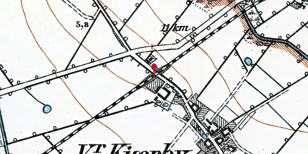 Historisk kort over Vester Kærby Trinbræt Historisk kort over Vester Kærby Trinbræt