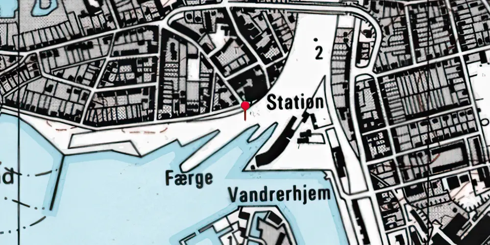 Historisk kort over Korsør Færgehal [1886-1907]