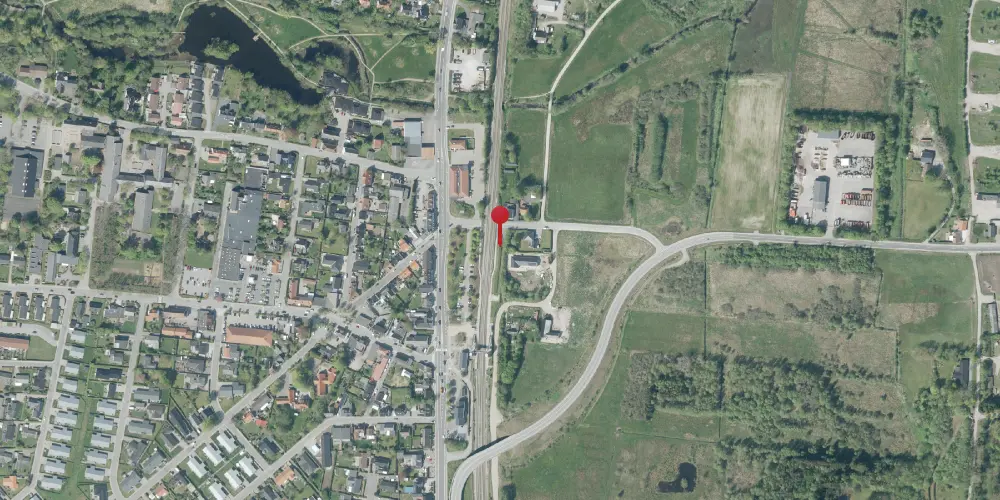 Historisk kort over Svenstrup (Jylland) Holdeplads med sidespor [1872-1875]