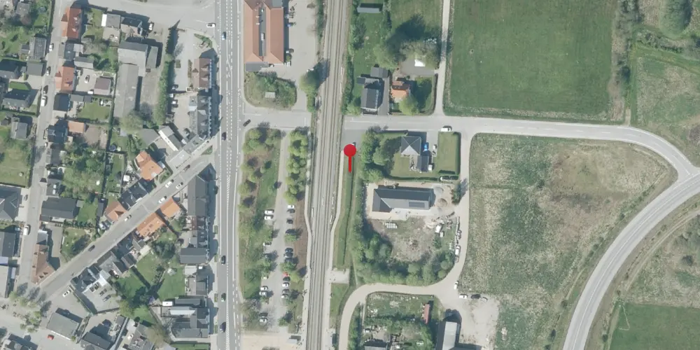 Historisk kort over Svenstrup (Jylland) Holdeplads med sidespor [1875-1877]