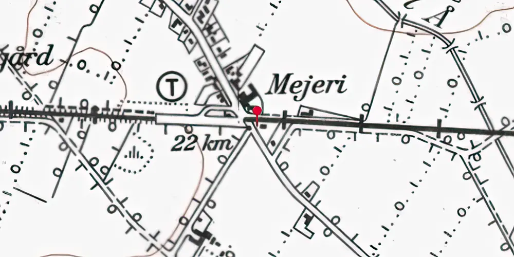 Historisk kort over Terkelsbøl Billetsalgssted [1878-1889]