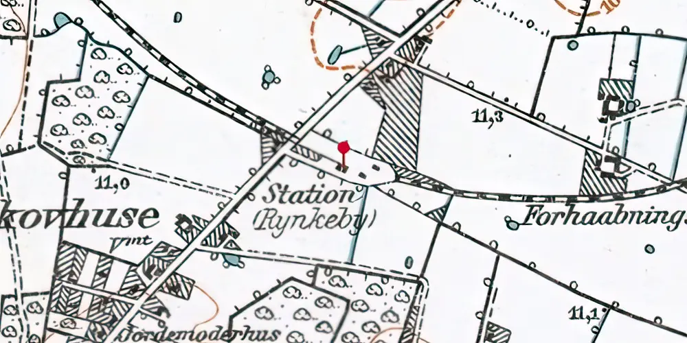 Historisk kort over Rynkeby Station